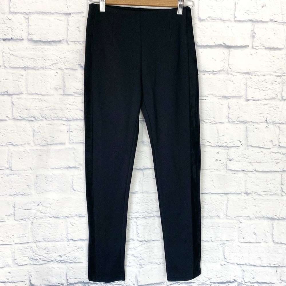Mayoral black sueded side stripe pants leggings 14 NWT